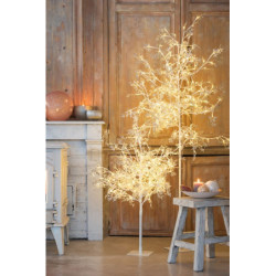 Dekorace stříbrný svítící stromeček Tree leaves silver M - Ø 60*100 cm