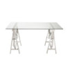 Psací stůl Steel Silver se skleněnou deskou - 150 * 80 * 78 cm