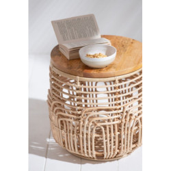 2ks přírodní ratanový odkládací stolek Ellen Rattan - 48*48*52 / 38*38*40 cm