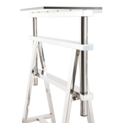 Psací stůl Steel Silver se skleněnou deskou - 150 * 80 * 78 cm