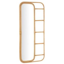 Přírodní ratanové zrcadlo se žebříkem Ellen Rattan Natural - 80*3*180 cm