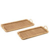 Set 2ks ratanový podnos s uchy Rattan Boom  - 71*36*10/ 61*28*9 cm