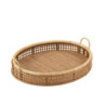 Přírodní oválný ratanovo-bambusový podnos s uchy Rattan Boom  L - 65*52*16 cm