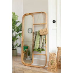 Přírodní ratanové zrcadlo se žebříkem Ellen Rattan Natural - 80*3*152cm