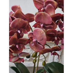 Dekorace umělá květina Orchidej s květináčem - 32*32*57 cm