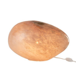 Růžová skleněná stolní lampa  - 40*30*24 cm