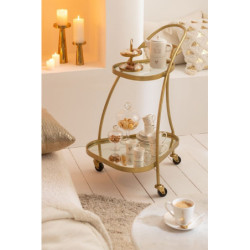Bílo - zlatý 2-patrový etažér Mini Cake - Ø 13*17 cm