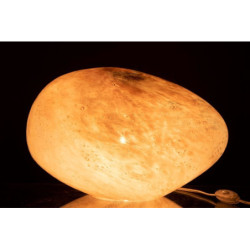 Růžová skleněná stolní lampa  - 40*30*24 cm