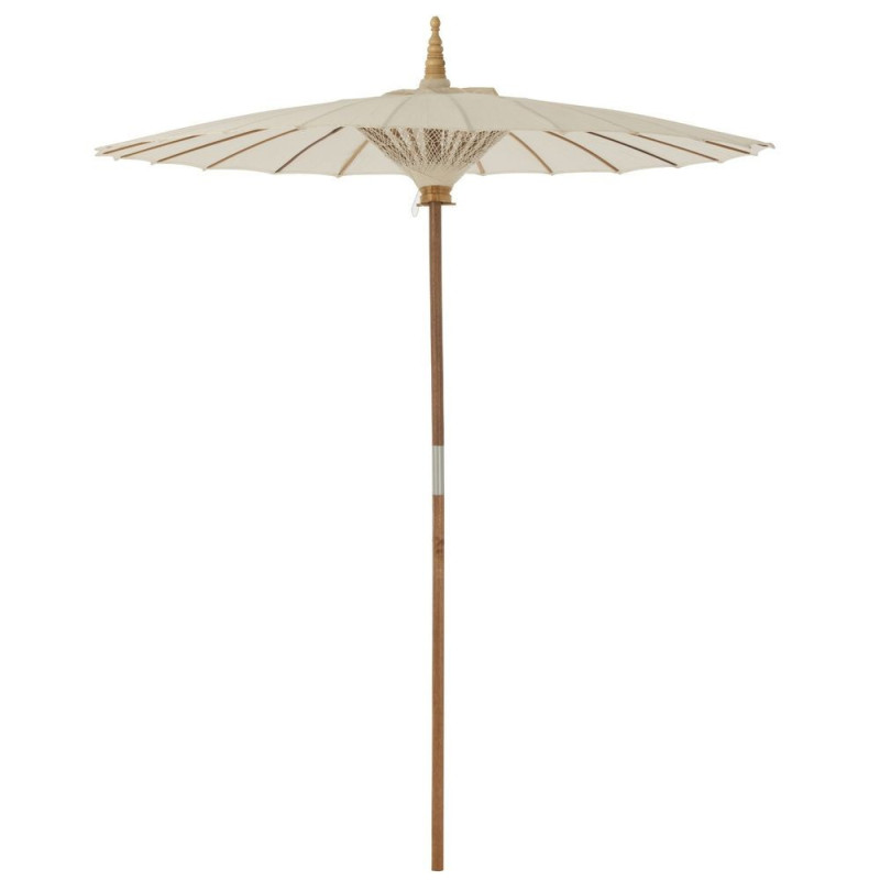 Béžový slunečník s dřevěnou tyčí Lorie Wood - ∅ 200*260 cm