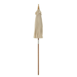 Béžový slunečník s dřevěnou tyčí Lorie Wood - ∅ 200*260 cm