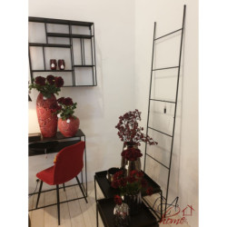 Černý kovový věšák na textil žebřík  - 50*220 cm