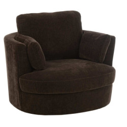 Tmavě hnědé relaxační křeslo Swivel - 100*109*89cm