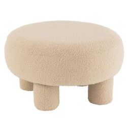 Béžová kulatá stolička Teddy Bouclé Beige - Ø 52*28 cm