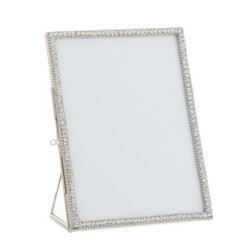 Stříbrný kovový fotorámeček s kamínky Jewel L - 15*20 cm
