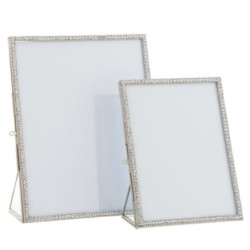 Stříbrný kovový fotorámeček s kamínky Jewel L - 15*20 cm