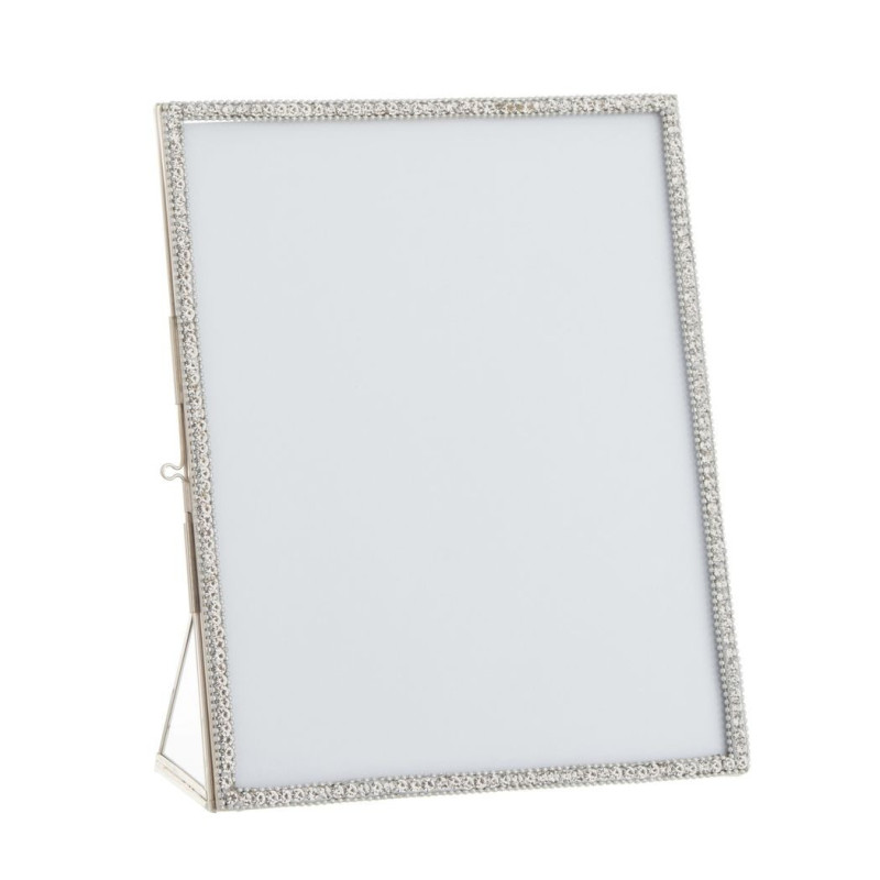 Stříbrný kovový fotorámeček s kamínky Jewel XL - 20*25 cm