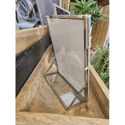 Stříbrný kovový fotorámeček s kamínky Jewel XL - 20*25 cm
