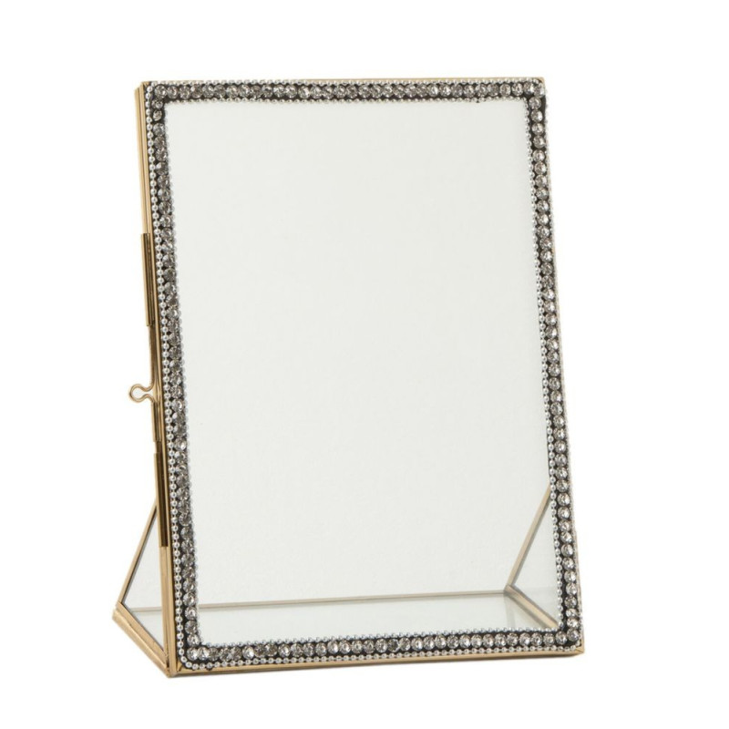 Zlatý kovový fotorámeček s kamínky Jewel L - 15*20 cm