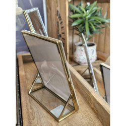 Zlatý kovový fotorámeček s kamínky Jewel L - 15*20 cm