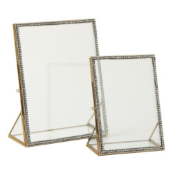 Zlatý kovový fotorámeček s kamínky Jewel L - 15*20 cm