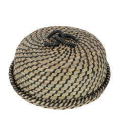 Přírodní košík na chléb z mořské trávy s víkem Tillo - Ø 30*16 cm
