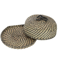 Přírodní košík na chléb z mořské trávy s víkem Tillo - Ø 30*16 cm