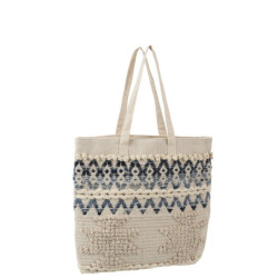 Modro-krémová kabelka - taška Denim - 40*40cm