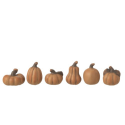 Set 6ks keramická oranžová dekorace dýně Pumpkin - 6*4*5 cm