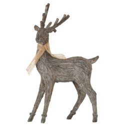 Hnědá dekorace figurka stojící jelen - 24*10*44 cm