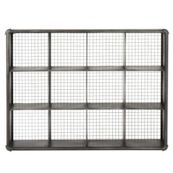 Černý kovový nástěnný policový regál - 121*26*91cm