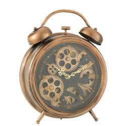 Měděné antik kovové hodiny ve tvaru budíku Gears - 27*8*33 cm