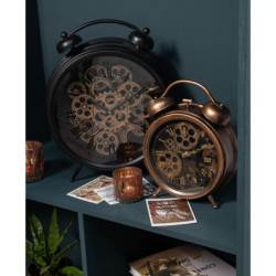 Měděné antik kovové hodiny ve tvaru budíku Gears - 27*8*33 cm