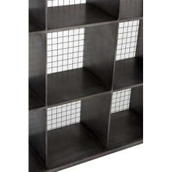 Černý kovový nástěnný policový regál - 121*26*91cm