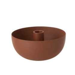 Terakotový kovový svícen na úzké svíčky Terra - Ø 15*7,5cm
