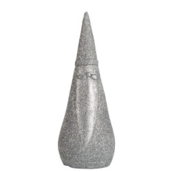 Stříbrná třpytivá dekorace Santa - Ø 7*18 cm