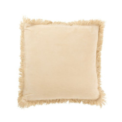 Béžový sametový polštář s třásněmi Fringe - 50*9*50 cm