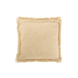 Béžový sametový polštář s třásněmi Fringe - 50*9*50 cm