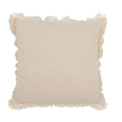 Béžový mušelínový polštář s třásněmi Muslin - 45*10*45 cm