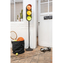 Černá kovová stojací lampa Semafor - Ø30*160cm