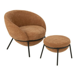 Cihlové lounge křeslo s podnožkou Renon - 72*75*70 cm