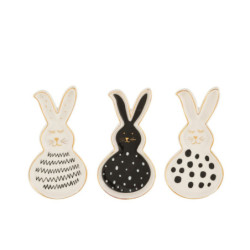 3ks keramický talířek ve tvaru králíčka Rabbit - 7*1,5*13,5 cm