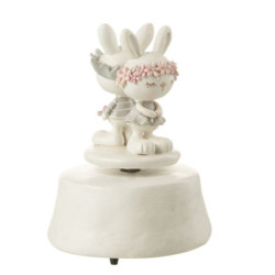 Natahovací hrací kolotoč s králíčky Music Box Rabbits - Ø 10*15 cm