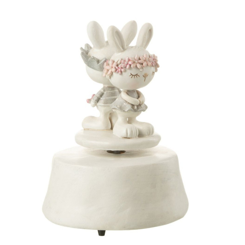 Natahovací hrací kolotoč s králíčky Music Box Rabbits - Ø 10*15 cm