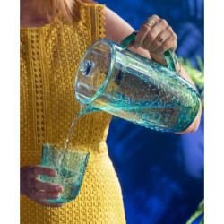 Modrý plastový džbán s víkem Aqua Blue - 20* Ø 13,5*23cm / 2,5L