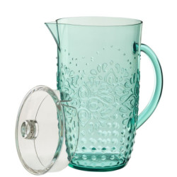 Modrý plastový džbán s víkem Aqua Blue - 20* Ø 13,5*23cm / 2,5L