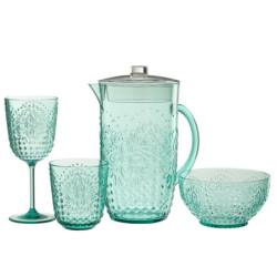 Modrý plastový džbán s víkem Aqua Blue - 20* Ø 13,5*23cm / 2,5L