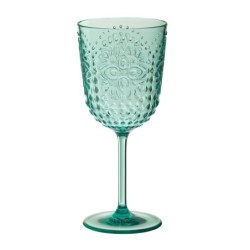 Modrá plastová sklenička na noze Aqua Blue - Ø 9*20 cm/ 400 ml