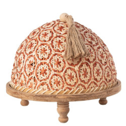 Přírodní dřevěný podnos s poklopem Hood - Ø30 * 25 cm
