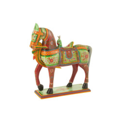 Dřevěná barevná dekorace kůň Mumbai Mango wood - 55*15*58 cm