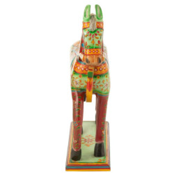 Dřevěná barevná dekorace kůň Mumbai Mango wood - 55*15*58 cm